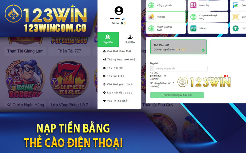Nạp Tiền 123Win Hướng Dẫn Nạp Tiền Thuận Tiện Và An Toàn 3 Nạp Tiền Bằng Thẻ Cào Điện Thoại